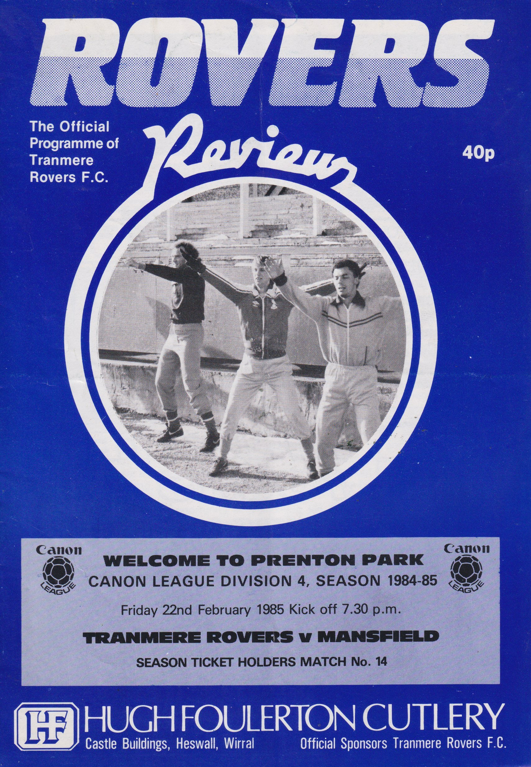 Tranmere Rovers v Mansfield Town match programme